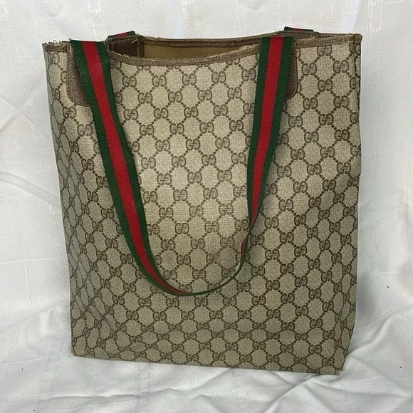 Vintage Gucci Supreme GG Monogram Sherry Line Tote Bag Designer - Picture 8 of 17